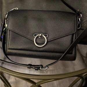 Rebecca Minkoff Black Pebbled Leather Jean Mac Crossbody bag NWOT